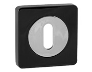 Square Standard Profile Escutcheons, Black Nickel & Polished Chrome - 6110BNPC